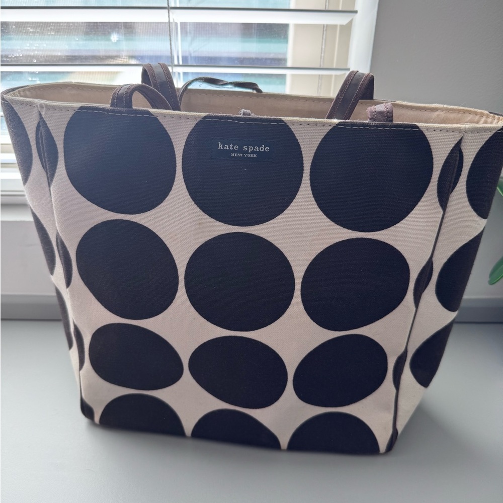 Kate Spade Brown and Cream Circle Tote